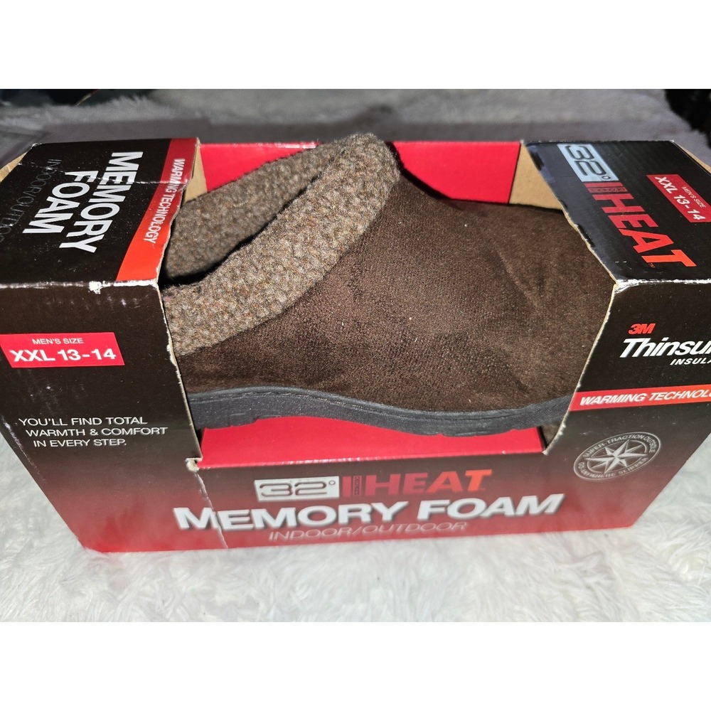 32° Heat Memory Foam Indoor/Outdoor Slippers, Size XXL